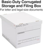 Staples Storage & Filing Box, Basic-Duty with Handles & Removeable Lid, Letter & Legal Size Documents, Stackable, 20-Pack, White/Black - Image 2