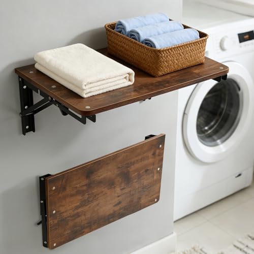 Wooden Folding Shelf Wall Mounted for Small Space, Fold Down Desk for Home - Image 2