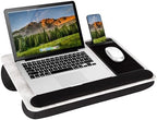 LAPGEAR Home Office Pro Lap Desk – White Marble, Fits 15.6” Laptops by LapGear
