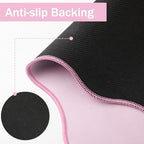 Sabary Scalloped Desk Mat Keyboard Mouse Pad Set Pink 31.5 x 15.7 Inch - Image 4