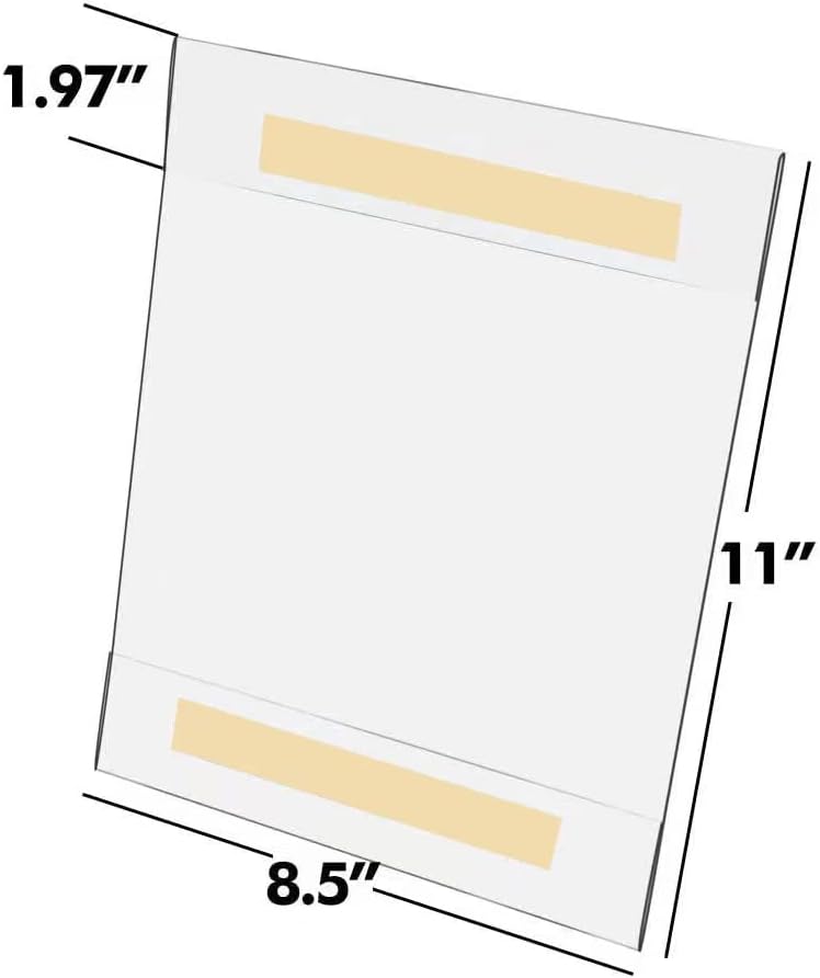 8.5 x 11 Wall Mount Acrylic Sign Holder, Plastic Sign Holder with 3M Tape Adhesive,Clear Wall Mount Frame,Picture Paper Frames Holder for Home, Office, Store, Restaurant(40pack) - Image 2