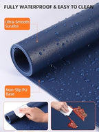 Mouse Pad with 15W Wireless Charging, XXL Large Leather Desk Mat, Blue - Image 5