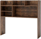 BECOMFORT Desk Hutch, Desk Organizer Shelf w/ 6 Storage Compartments, up to 32” Monitor, Wooden Display Rack, Desktop Bookshelf for Vanity Dressing Tabletop College Dorm Home & Office by BECOMFORT