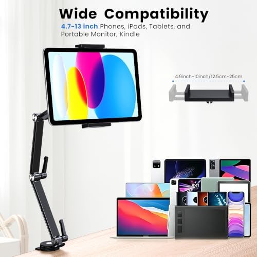 CreaDream Tablet Stand Holder, Aluminum Extendable iPad Arm Mount for Desk - Image 5