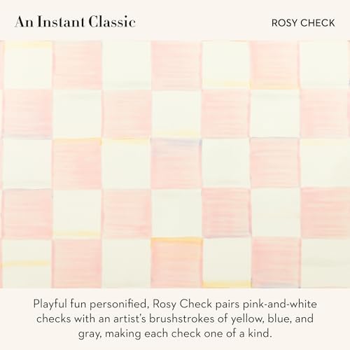MACKENZIE-CHILDS Enamel Recipe Box, Pink-and-White Rosy Check - Image 3
