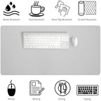Bloss Large Desk Pad, 47.2" x 24" Desk Mat, Desk Pads on Top of Desks, Computer Mat Non-Slip, Desk Blotter Waterproof, Easy to Clean - Light Grey - Image 5