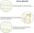 TQVAI Hanging Wall File Organizer 3 Pack, Gold Metal Wall Mounted File Holder, No Assembly Required, Curved Pocket Paper Document Rack for Office Home School Magazine Mail Storage - Image 4