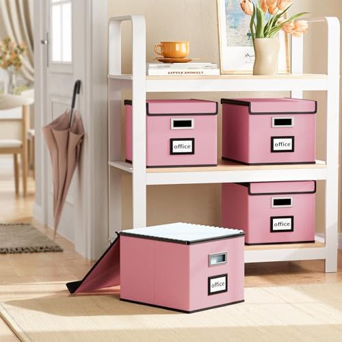 File Organizer Box with Lids, Collapsible File Folder Organizer - Image 2