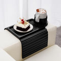 GHKINMAL Couch Arm Tray with Cup Holder,Fits Arm 6.3"+Wider,Black Bamboo by GHKINMAL