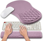 Hokafenle 2 in 1 Ergonomic Mouse Pad Wrist Support & Wrist Rest for Computer Keyboard Set, with Relieve Carpal Tunnel Pain Massage Bulge and Full Memory Gel Design (2In1 Set, Purple) by Hokafenle