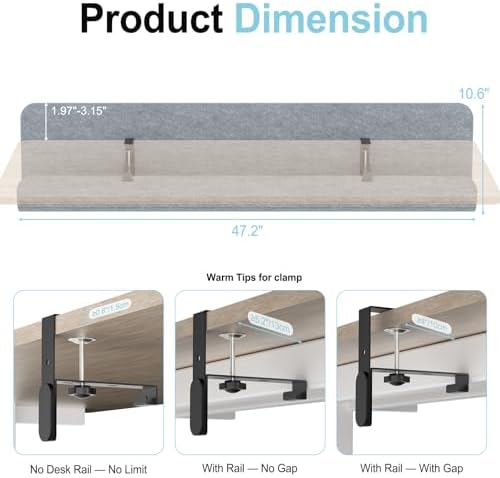 47.2" Under Desk Cable Management Tray, No Drill Cable Organizer for Table - Image 3