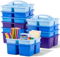 Kathfly 12 Pack Classroom Caddy Organizer with Handle Bulk, Blue by Kathfly