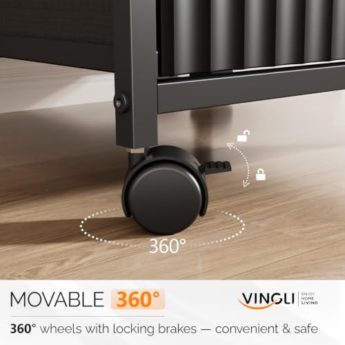 VINGLI 2 Drawer Mobile File Cabinet, Rolling Fluted Filing Cabinet Under Desk File Cabinet with Wheels, Fabric Drawers Printer Stand for Home Office, Fits Letter Size, Black - Image 5