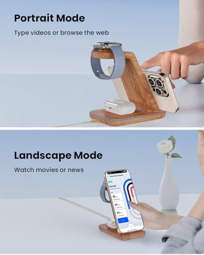 3 in 1 Wireless Charging, Wireless Charger Stand for Multiple Apple Devices, Wireless Charger for iPhone 17 16 15 14 13 12 11 Pro Max XS XR 8, Apple Watch 11 9 8 7 6 SE 5 4 3 2, AirPods 3/2/Pro - Image 3
