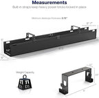 VIVO Black Screw-on 47 in Fabric Cable Management Tray, DESK-AC47F-S - Image 5