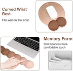 MOSISO Wrist Rest Support for Mouse Pad&Keyboard Set, Brown - Image 4
