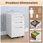 Approgreent Fully Assembled Home Office Filing Cabinet with Lock - Image 3