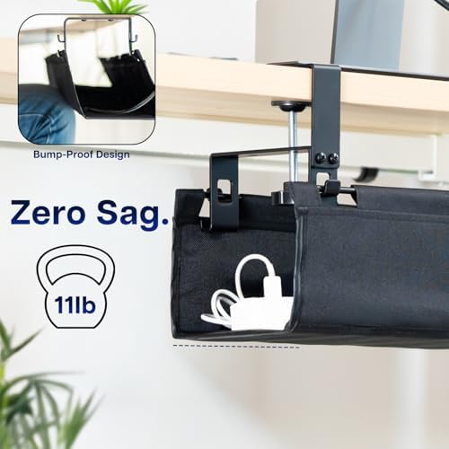 VIVO Black Clamp-on 47 in Fabric Cable Management Tray, DESK-AC47F-C - Image 4