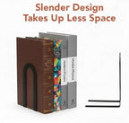 Chunful 12 Pcs Black Modern Metal Book Ends for Shelves Decorative Small Bookends Book Shelf Organizer Minimalist Design Stopper to Hold Books for Office (Round) - Image 5
