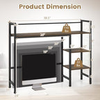 Tangkula 4-Tier Desktop Bookshelf, 38.5" Dorm Desk Hutch, Rustic Brown - Image 3
