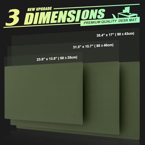 K KNODEL Small Office Desk Mat, Leather Mouse Pad (23.6"x13.8", Dark Green) - Image 4