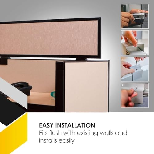 OBEX Acoustical Cubicle Privacy Screen Extender Desk Panel & Office Divider, Add Separation & Block Noise, 24" x 24", Twilight - Image 4