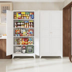 Letaya 75" H Metal Storage Cabinet with 2 Doors and 4 Shelves,Tall Kitchen Pantry Cabinets,Farmhouse Utility Pantry Organizers for Cupboard/Dining/Bathroom/Home Office/Garage Room,White - Image 5