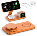 UEQ Foldable 3 in 1 Wireless Charging Station for Apple Mag Safe Charger Stand,Fast Magnetic Wireless Charger Station for iPhone 17 Air 16 15 14 13 12 Series,Airpods Pro,Apple Watch Ultra (Orange) by UEQ