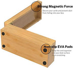 Neando Bamboo Business Card Organizer for 2x3.5 Cards – 600-Card Capacity Wooden Holder with Lid, 4 Compartments, Includes 20 Thick Index Cards – Natural Mini Card Filing Box - Image 3