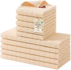 Homaxy Cotton Terry Kitchen Towels and Dishcloths Set of 10, Apricot by Homaxy
