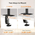 suptek Laptop Notebook Desk Mount Stand, Adjustable Single Monitor Laptop Arm Mount with Ventilated Tray,up to 17 inch,Holds up to 22 lbs - Image 5