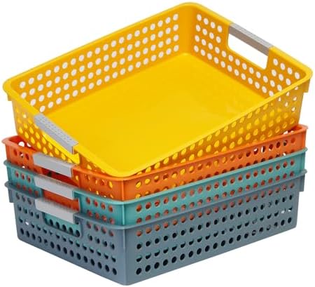 Soddeph A4 Paper Tray with Grip Handles, Plastic Book Basket by Soddeph