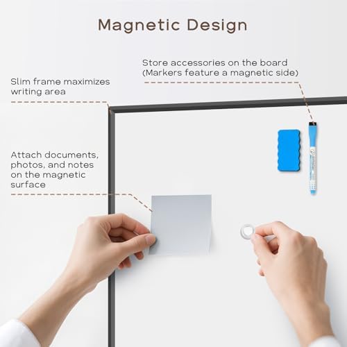 Large Magnetic Whiteboard, 30" x 20" Dry Erase White Board for Wall - Image 6