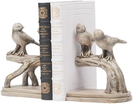 Decorative-Bookends Birds Book-Ends Heavy Duty - Unique Book Ends to Hold Books Heavy Duty Antique Book Stoppers for Shelf Office Desk Books Stand Organizer 2.3 LBS 4.75 * 4 * 6 in Newman House Studio - Image 2