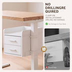 OUTFINE Under Desk Drawer, Clamp-On Storage for Standing Desks, White - Image 4