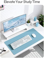 YSAGi Leather Desk Protector, Office Mat, Large Mouse Mat, Non-Slip PU Leather Blotter, Laptop Desk Mat, Waterproof Writing Pad for Office and Home (Sea Blue, 47.2" x 23.6") - Image 6