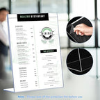 DECOHOBO 12 Pack Acrylic Sign Holder 8.5 x 11, Clear Plastic Display Stands for Tabletop, L-Shape Acrylic Stands for Flyers, Documents, Office, Restaurants, Vertical Sign Holder 8.5x11 for Desktop - Image 3