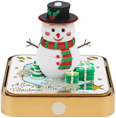 3D Calendar 2027, Tear-Away Desk Calendar, Paper Art Memo Pad, LED Light (Christmas F) - Image 2