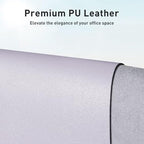 Aothia Faux Leather Desk Mat - Non-Slip PU Leather Desk Blotter, Waterproof Writing Surface, Large Desk Pad for Office & Home (Soft Lavender, 55" x 24") - Image 2
