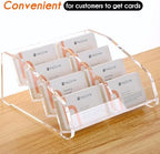 HeZone Business Card Holder for Desk Clear Acrylic Cards Stand Rack Multiple 8 slots 4 Tier, Business Card HolderDisplay for Women and Men Organize 400 Cards (8 Slots) - Image 6