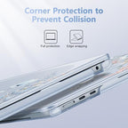 May Chen for MacBook Air 15 inch Case M5 M4 M3 M2 2026 2024-2023, Model A3448 A3241 A3114 A2941, Closes Seamlessly Hard Shell Laptop Cover with Keyboard Cover, Blue Flower P672 - Image 3