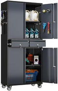 SUXXAN 71-Inch Metal Garage Cabinet with 2 Drawers and Pegboard Doors by SUXXANFurniture