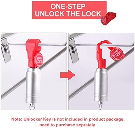 LeaGerous 200 Pcs Magnetic Peg Hook Stop Lock 6mm, Display Hook Magnet Security Locks Compatible with 4.5-5.9mm pegboard for Retail Store and Shopping Center (Red) - Image 5