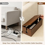 Large Wooden Cable Management Box, Power Strip Cord Organizer Box - Image 4