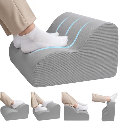 26D Foot Rest for Under Desk at Work, Ergonomic Memory Foam, Grey by Babepets