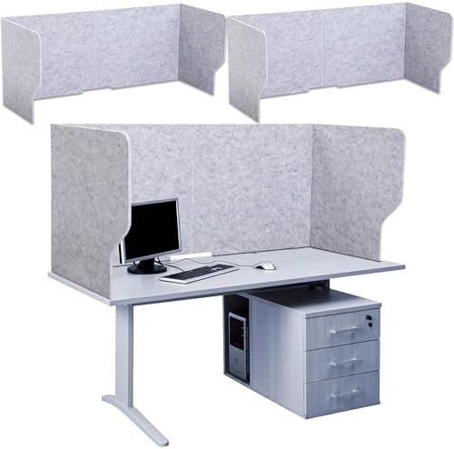 Dunzoom 2 Pcs Large Desk Divider Foldable U Privacy Partition 48"L x 20"H by Dunzoom