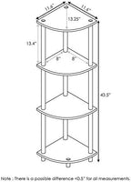 Furinno TURN-N-TUBE Corner Shelf, 4-Tier Corner Bookshelf, Display Storage Shelves with Open Shelves, for Organization and Storage, Living Room, Home Office, Garage, French Oak - Image 3