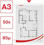 Esselte Quality Plastic Punched Pocket A3 Portrait, Clear Matt Finish, Top Open, 85 Micron Polypropylene, Box of 50, 55231 - Image 2
