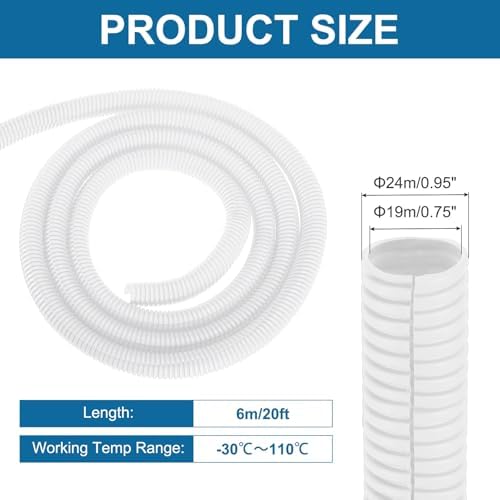MECCANIXITY 3/4" 20ft Split Wire Loom Tubing w/Installation Tool White - Image 2