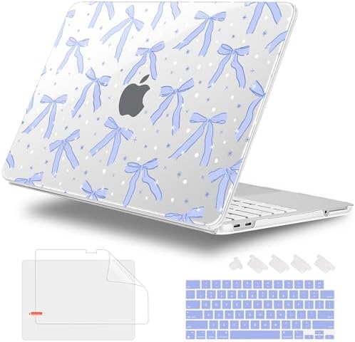 4-in-1 Hard Case for MacBook Neo 13 (A3404), Ribbon Bows - Blue by WelcomeViseNewitems